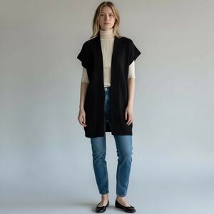 White House Black Market | Short Sleeve Open Front Cardigan Wool Blend M